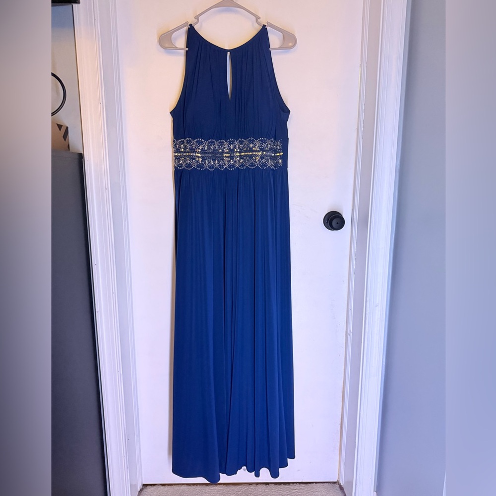 R&M Richards Royal Blue Dress with Sequin Accents
